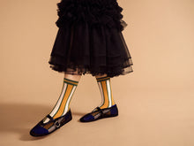 Load image into Gallery viewer, Nellie Cobalt Sheer Crew Socks - Hansel from Basel - Berte

