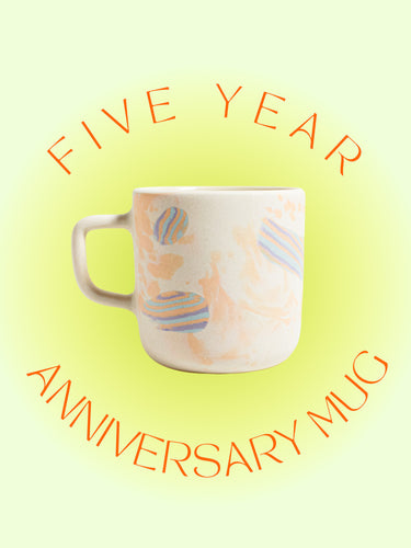 Fruity Pebbles Nerikomi Mug: 5 Year Anniversary - Peaches - Berte