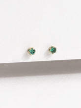 Load image into Gallery viewer, Emerald Vesper Studs - Sara Golden Jewelry - Berte
