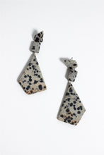Load image into Gallery viewer, Dalmatian Jasper Earrings with Two Drops - Hinge Designs - Berte

