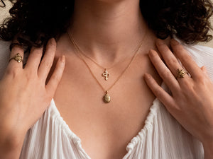 Khepri Scarab Necklace - Sara Golden Jewelry - Berte